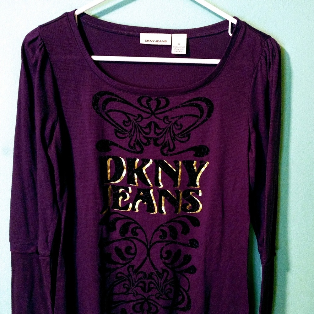 Purple long sleeve Juniors, DKNY t-shirt size m